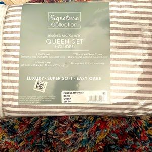 Queen set brushed microfiber 4 pieces sheet set